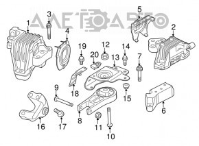 Engine mount right Jeep Cherokee KL 14- 2.4