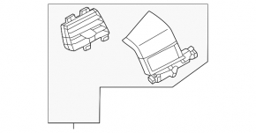 Left front panel trim with deflector for Mitsubishi Outlander 22-25, black leather, gray stitching, gray with chrome