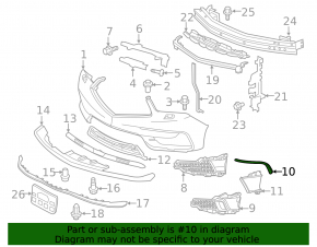 Front bumper molding right Acura MDX 17-20 rest chrome