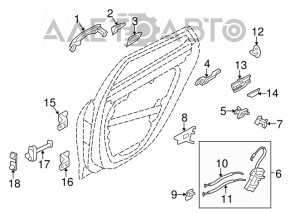 Door limiter rear left Hyundai Azera 12-17