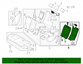 Rear row of seats, 2nd row, upper part, left, Infiniti Q50 17-20, beige leather, dry-cleanable