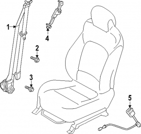 Hyundai Santa Fe 24-26 Black Driver's Seat Belt