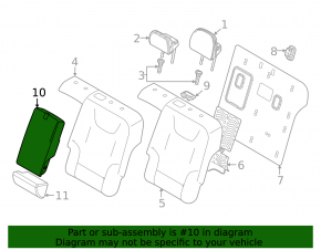 Rear seat armrest, 2nd row, Kia EV6 22-24, black leather, GT-Line