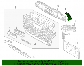 Right radiator grille cover for Audi A3 8V 17-20
