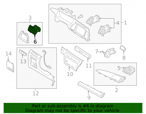 Left dashboard air duct deflector Hyundai Sonata 18-19 black
