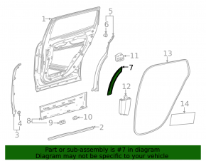 Rear right door arch trim for Mercedes H247 GLA 20-26, structure, broken mount