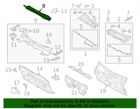 Metal wiper pan Mazda 3 14-18 BM