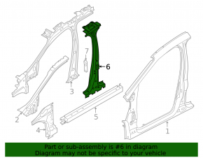 Left center pillar for Ford Escape MK3 13-19