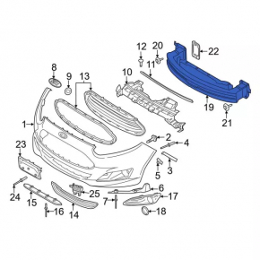 Front bumper reinforcement Ford Fiesta 11-19 rusty