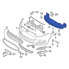 Front bumper reinforcement Ford Fiesta 11-19 rusty