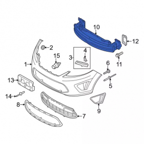 Front bumper reinforcement Ford Fiesta 11-19 rusty