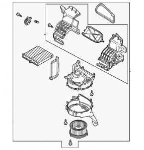 Heater housing bare fan right side Mazda CX-30 20- 2.5 under auto