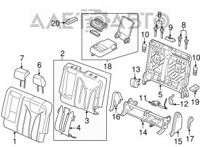Rear row of seats 2 row Lincoln MKX 16-16 leather beige