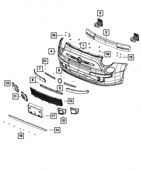Front bumper cover left Fiat 500 12-13
