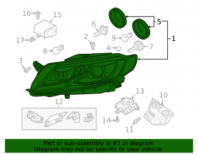 Left front headlight VW CC 13-17 rest xenon