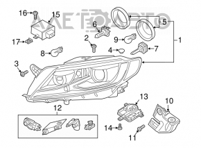 Left front headlight VW CC 13-17 rest xenon