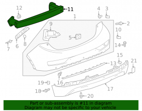 Rear Bumper Reinforcement Chevrolet Bolt 17-