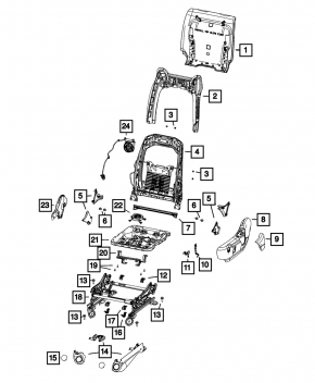 Jeep Grand Cherokee WK2 14-22 passenger seat backrest adjustment motor without frame