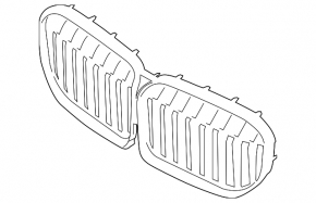 Upper radiator grille BMW 7 G11 G12 20-22 rest, M package