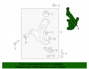 Front left axle with hub Kia Soul 14-19 with casing