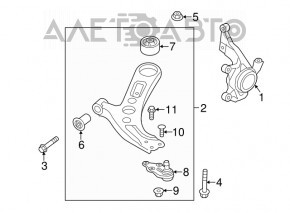 Front left axle with hub Kia Soul 14-19 with casing
