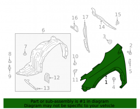 Front left fender Subaru WRX 22-26