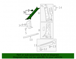 Front pillar trim upper left Toyota Sienna 15-20 gray