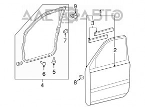 Front right door seal for Lexus RX300 RX330 RX350 RX400h 04-08