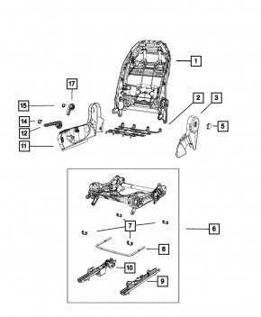 Lumbar support for the passenger seat of the Fiat 500L 14-20 with a motor