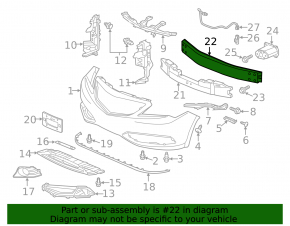 Front bumper reinforcement Acura ILX 13-15 prerest