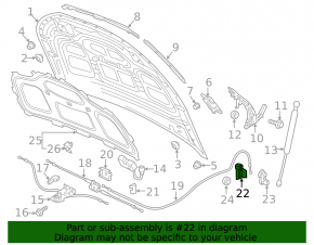 Bonnet opening handle interior Audi Q5 80A 18-24 gray, broken fasteners