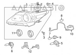 Lexus ES300h ES350 13-16 Prerest Halogen Front Right Headlight + LED DRL