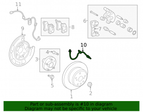 Brake hose rear right Toyota Highlander 08-13