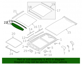 Infiniti QX50 19- front small sunroof glass