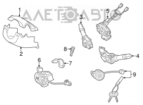 Left steering column switch for Hyundai Sonata 11-15 without fog lights