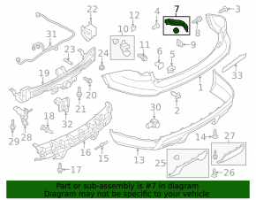 Rear bumper mount outer right Ford Explorer 11-15 prerest