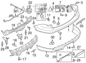 Rear bumper mount outer right Ford Explorer 11-15 prerest