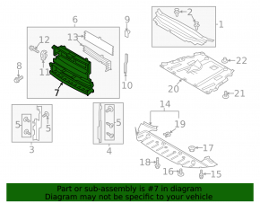 Louvers radiator deflector frame bare Ford Fusion mk5 13-16 break