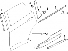 Door trim, side, rear, right, Ford Edge 15-24, front