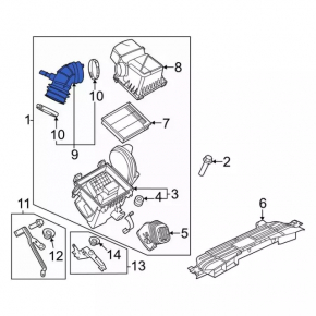 Air duct for intake Ford Escape MK4 20- hybrid, plug-In