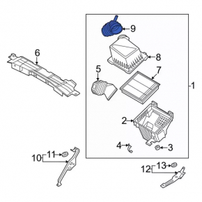 Air duct for intake Ford Escape MK4 20- hybrid, plug-In