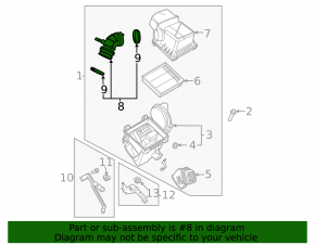 Air duct for intake Ford Escape MK4 20- hybrid, plug-In