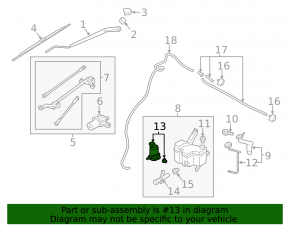 Nissan Altima 13-18 Windscreen Washer Motor