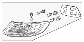Light outer wing right Honda Accord 13-15