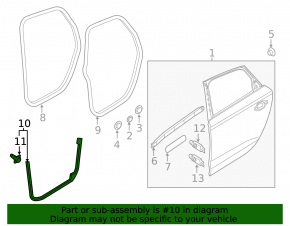 Door seal lower rear left Audi A6 C7 12-18
