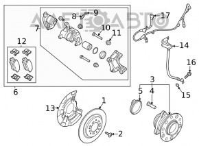 Rear left hub Kia K5 21-26 FWD