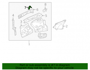 Left Lexus ES300h ES350 13-15 Fender Inner Panel Bracket