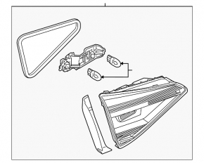 Light inside trunk lid left VW Passat b8 16-19 USA light