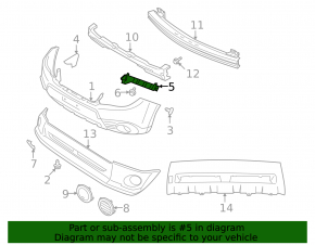 Front bumper mount left Subaru Forester 2009-2013
