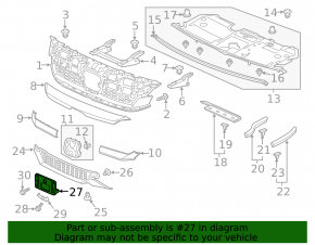 Honda Clarity 18-21 usa front bumper number plate frame pressed